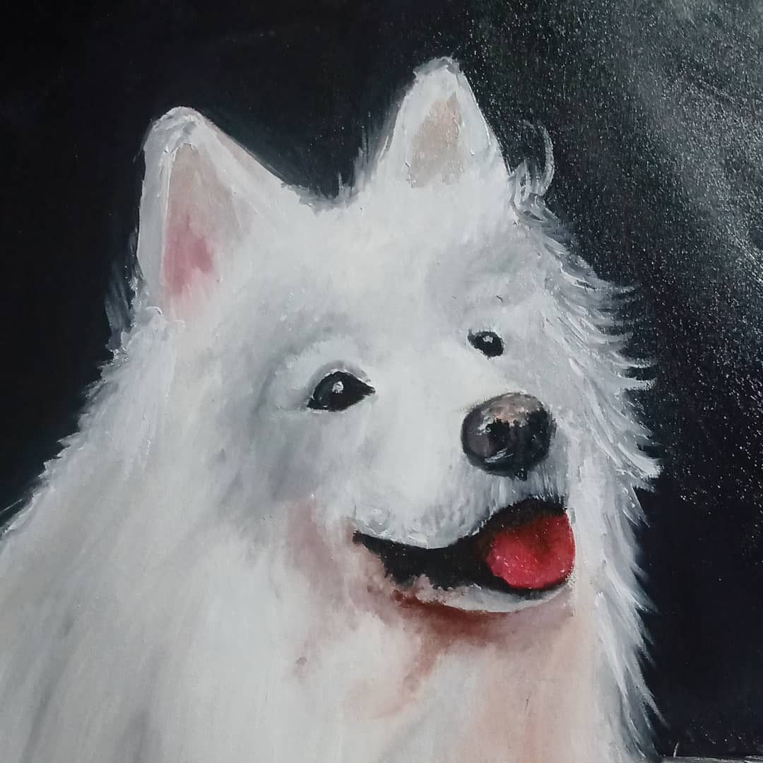 Doguinho sobre tela